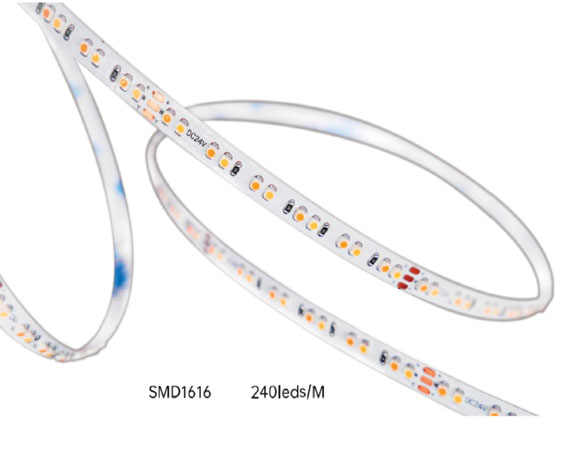 High CRI97+ DC24V 5MM width SMD1616-240leds/m IP20  CCT Adjustable Flex LED Strip